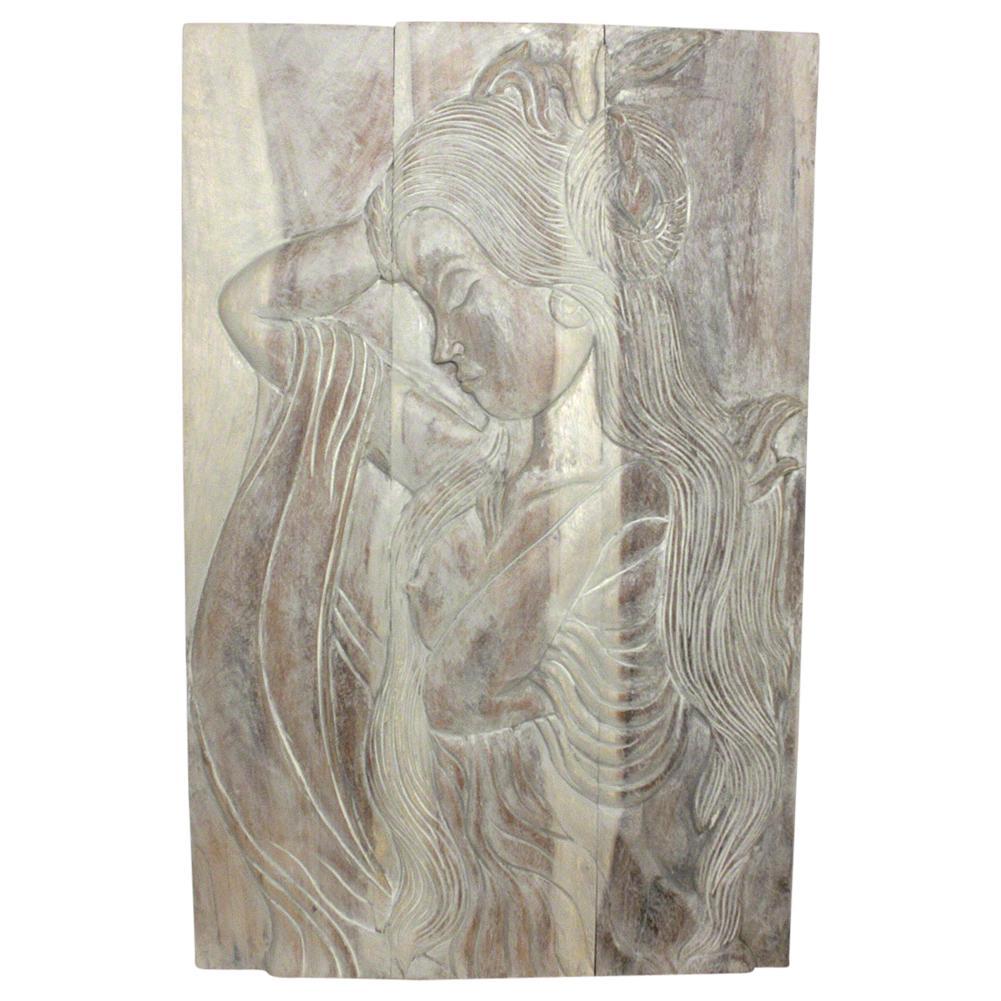 Haussmann® Wood Phuying Woman 24 x 36 in H Agate Grey